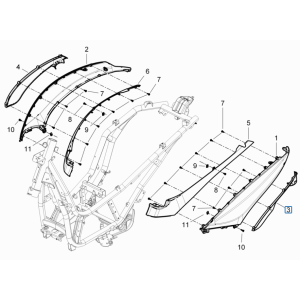 Seitenkappen - Spoiler Piaggio Beverly 125 RST 4T 4V IE E3 2010-2015 (EMEA)