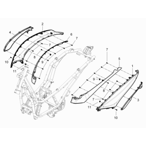 Seitenabdeckungen - Spoiler Piaggio Beverly 350 E3 Sport Touring 2013-2014 metallisiert rot 849/A