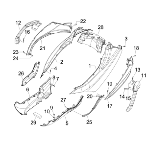 Seitenabdeckungen - Spoiler Piaggio MP3 300LT Sport 2009-2014 Stern weiß 595