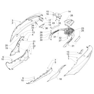 Seitenverkleidungen - Spoiler Piaggio MP3 350 Maxi Sport E4 ABS 2018-2020 (EMEA)