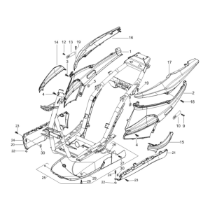 Seitenverkleidungen - Spoiler Piaggio NRG Power DD 2007-2017 mattschwarz 80/B