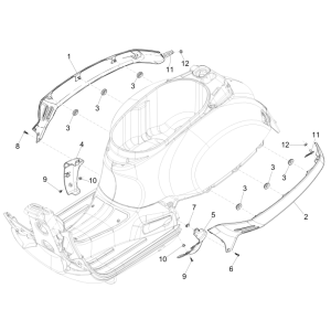 Seitenabdeckungen Vespa GTS 250 dh 2005-2016 (ohne ABS) gelb 928 /A