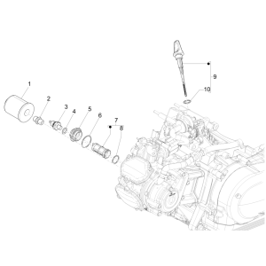 Magnetische Schwungradabdeckung - Ölfilter Vespa GTS 125 4T E5 ABS 2021 (EMEA)