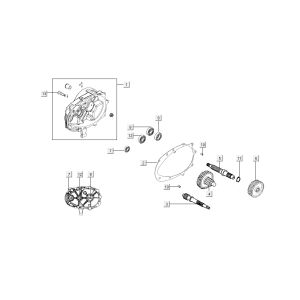 eindoverbr - Kurbelgehäuse Kymco Super 8 4-Takt (2007-2009) Rot Schwarz