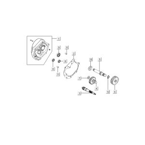 Endgetriebe Kurbelgehäuse Kymco Agility RS 4-Takt schwarz 11