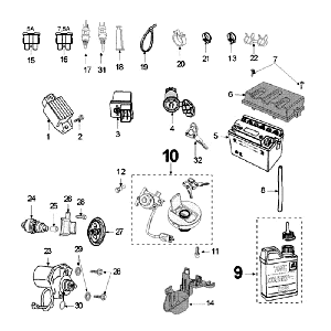 Elektrisches Teil Peugeot Speedfight 3 AC Schwarz