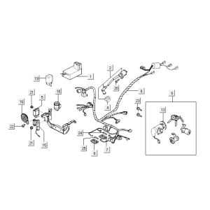 Elektrikteile Kymco Super9 2t lc o.m mattschwarz-gelb