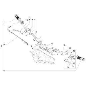 Lenkungsteile Vespa Primavera 45km 4-Takt-4-Ventil