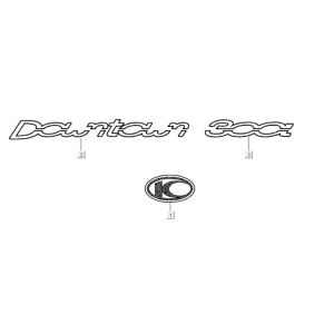 Embleme - Aufkleber Kymco Downtown 300i dunkelgrau