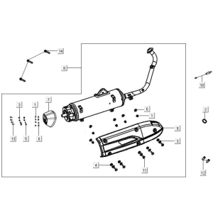 Auspuff Kymco New Downtown 125I ABS