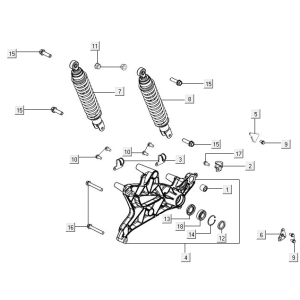 Stoßdämpfer hinten Kymco New Downtown 125I ABS