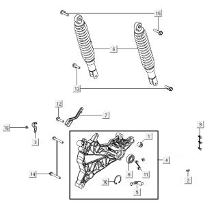 Stoßdämpfer hinten Kymco New Like 150I E4