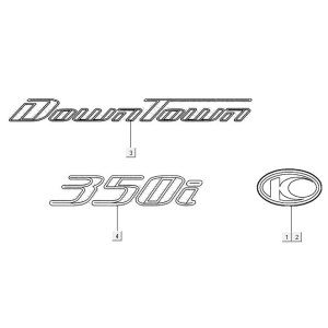 Emblem-Aufkleber Kymco New Downtown 350I ABS