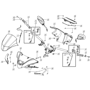 Lenkungsteile Kymco Agility 16+ 4T 150I E4 Mattes Metallic-Blau