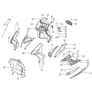 Frontabdeckungen Kymco Agility 16+ 4T 150I E4 mattes metallisches hellblau