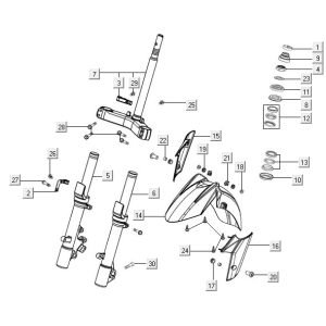 Telegabel Teile Kymco New Downtown 350I ABS -Stem Steering Kymco New Downtown 350I ABS