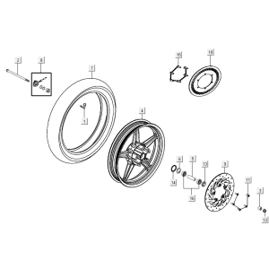 Vorderrad Kymco Agility 16+ 4T 150I E4