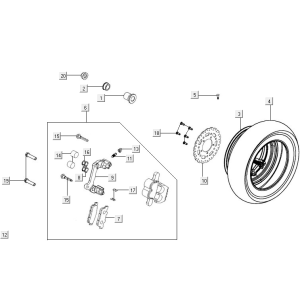Hinterrad Kymco New Downtown 125I ABS
