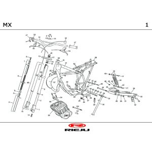 Rahmen- Lenkungsteile Rieju MX orange 2000 2-Takt