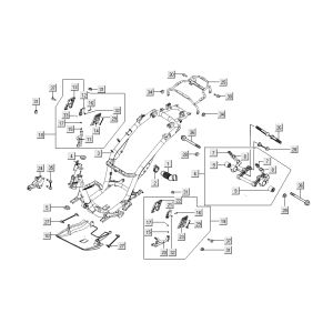 Rahmen Motorhalterung Kymco People S 4-Takt weiß