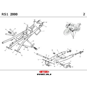 Rahmen 2 Rieju RS1 rot-blau 2001 2-Takt