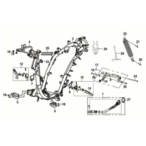 Frame body - engine hanger Sym Jet 14 125I LC E5 2021-2024