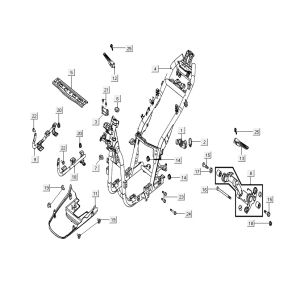 Rahmenteile AGILITY 16+ 4T 200i Mattes Metallic-Silber
