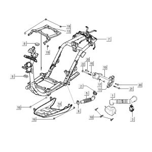 Rahmenteile Kymco Yup 2t ac red