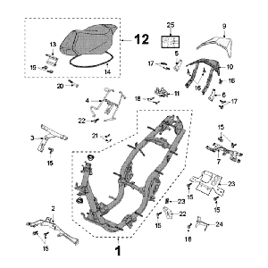 Rahmen und Sattel Peugeot Speedfight 3 4-Takt Blue