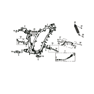 Rahmen für Motoraufhängung Sym Jet 14