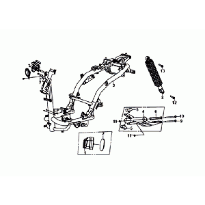 FENSTER/MOTORAUFHÄNGUNG Sym Orbit III Schwarz