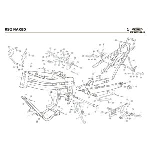 Rahmen Rieju Rs2 Naked blau 2005 2-Takt