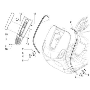Rahmen Vespa S 2-Takt grau titanio 742/B