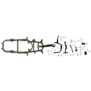 Rahmenteile China Touring blau