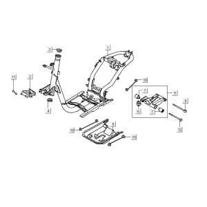 Rahmenteile Kymco ZX 2t ac silber-orange