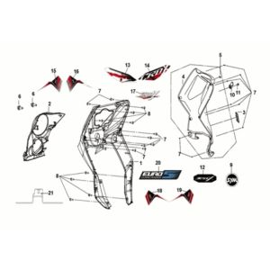 Front cover - front inner box Sym Crox 50 E5 BLACK/GREY (BK-5560S/GY-7450U)