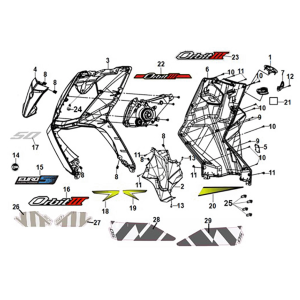 Vorderdeckel - vorderer Innenkasten Sym Orbit III 50 E5 Holländisches Weiß (WH-006)
