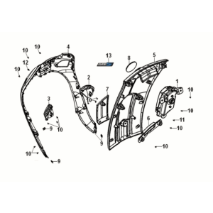 Frontabdeckung Sym Fiddle IV 50 E5 Schieferblau subm grau (GY7547UL)
