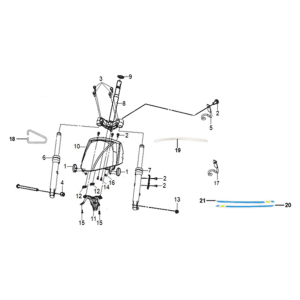 Vorderradgabel Sym Mio 50I E5 Grau/Schwarz (GY-7450U/BK-001C)