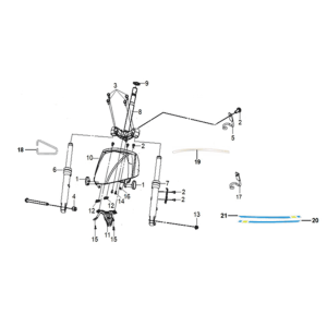 Vorderradgabel Sym Mio 50I E5 Blau/Schwarz (BU-280S/BK-001C)