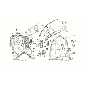Vordere Innenabdeckung Sym Symphony ST 50 E5 Schwarz (BK-7C)