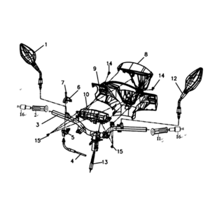 Gaskabel-/Thekenabdeckung Sym Symphony ST 200I Schwarz/Rot (BK-001C/R-010CA)