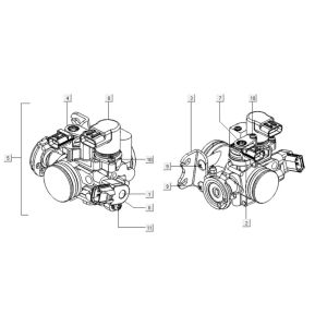 Gassgriffe Kymco Downtown 300i dunkelgrau