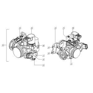 Gassgriffe Kymco Downtown 300i weiß