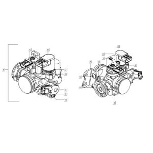 Gassgriffe Kymco Xciting 400i Gelb