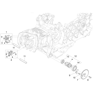 Piaggio Fly 125 4-Takt 3V IE E3 4-Takt-Gruppe-Groep balanceringensteun Piaggio Fly 125 4-takt 3V IE E3