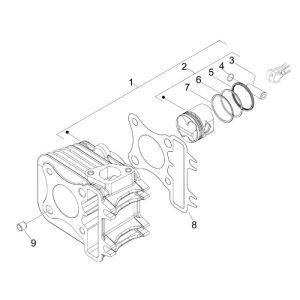 Zylinder Vespa Primavera 45km 4-Takt-4-Ventil-Zylinder