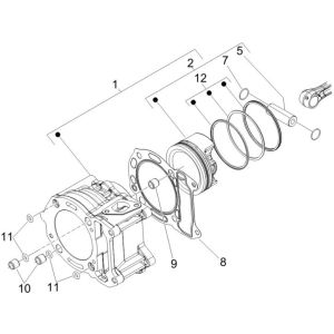 Gruppe Zylinder-Kolben-Kolbenbolzen Gilera Runner 200cc VXR 4-Takt 2006