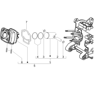 Gruppe Zylinder-Kolben-Kolbenbolzen Gilera Runner 50 SP 2010-2017