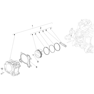Piaggio MP3 350 Maxi Sport E4 ABS 2018-2020 Gruppe von Zylindern und Kolben (EMEA)